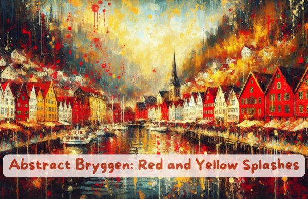 Puslespill Bryggen Bergen Norge abstrakt kunst vegg