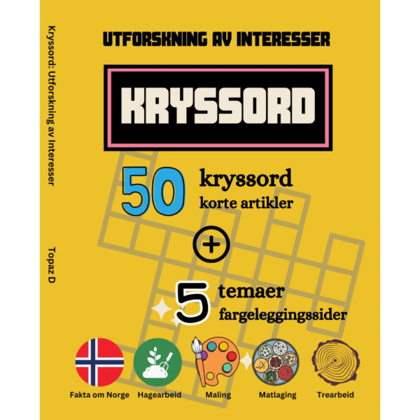 Kryssord bok: Utforskning av Interesser 50 kryssord | artikler | fargelegging sider