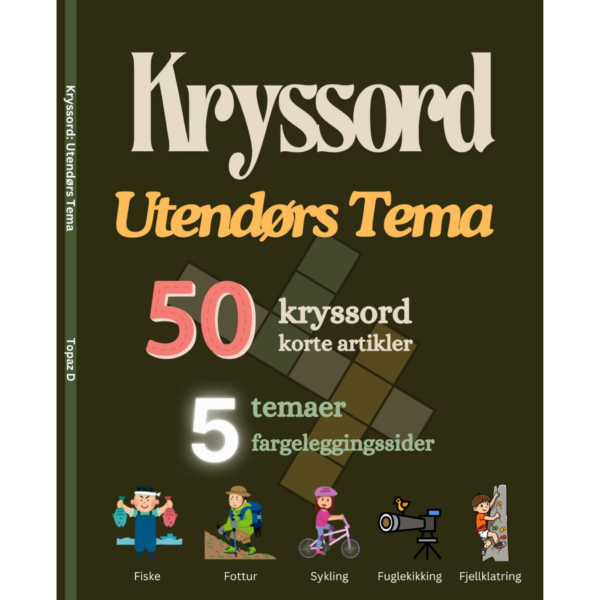 Kryssord bok: Utendørs Tema | 50 kryssord | artikler | fargelegging sider