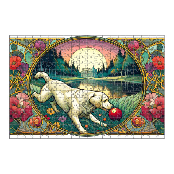 Puslespill art nouveau hund for voksne