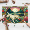 Puslespill art nouveau hund for voksne