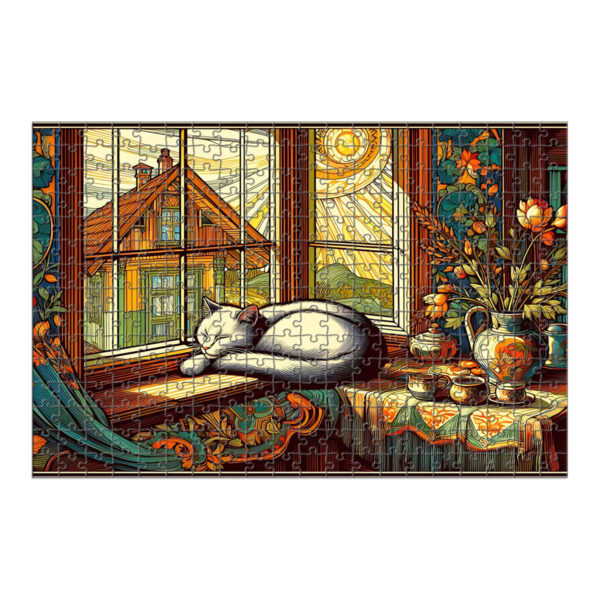 Puslespill art nouveau katt for voksne